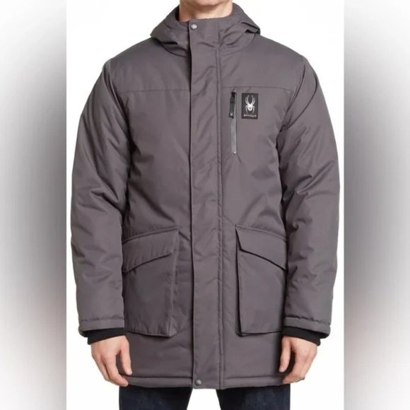 SPYDER POLAR Parka Jacket Waterproof ThermaWEB Insulation Gray Men’s Sz M NWT